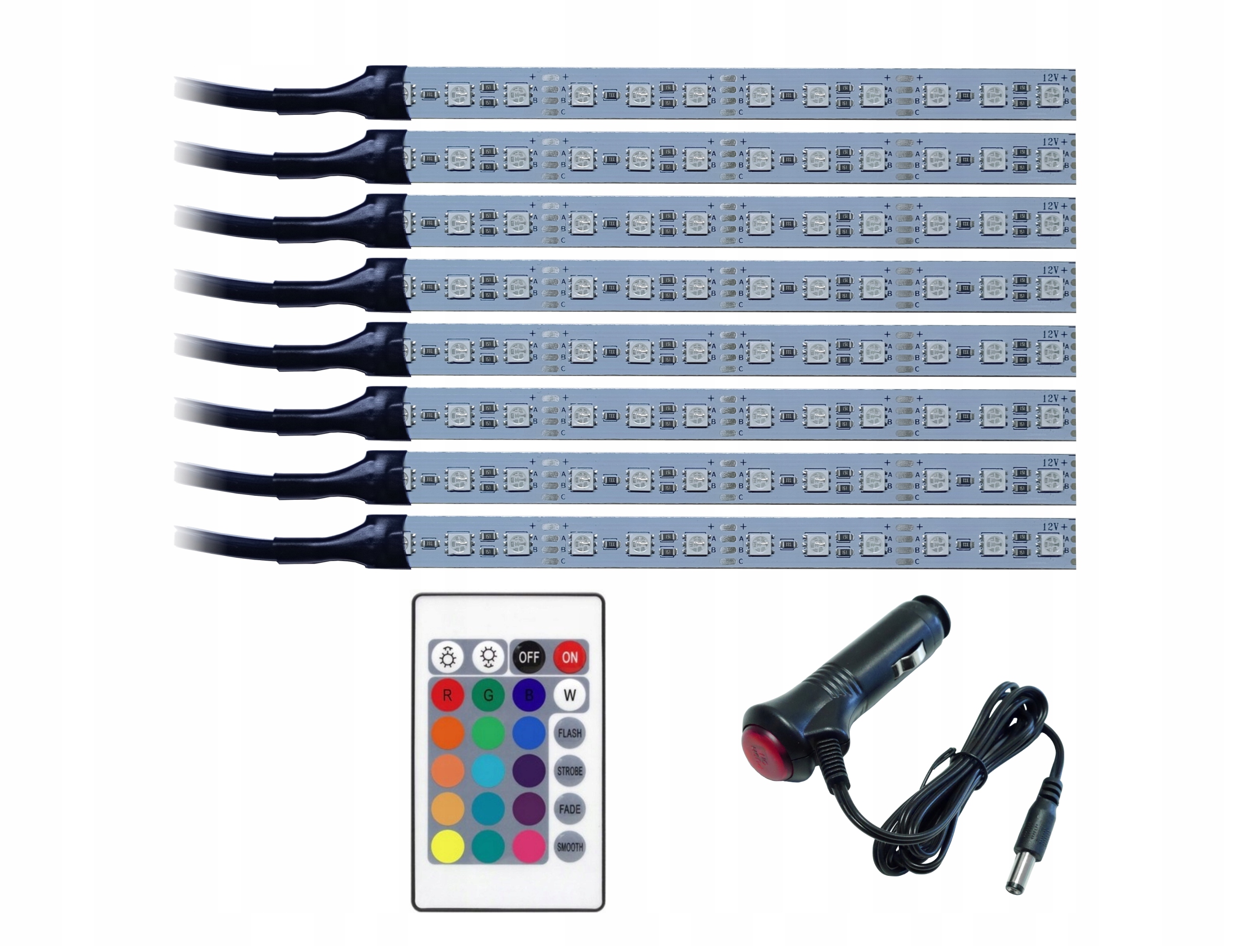

Oświetlenie Wnętrza auta Rgb samochodu Led 8x12LED