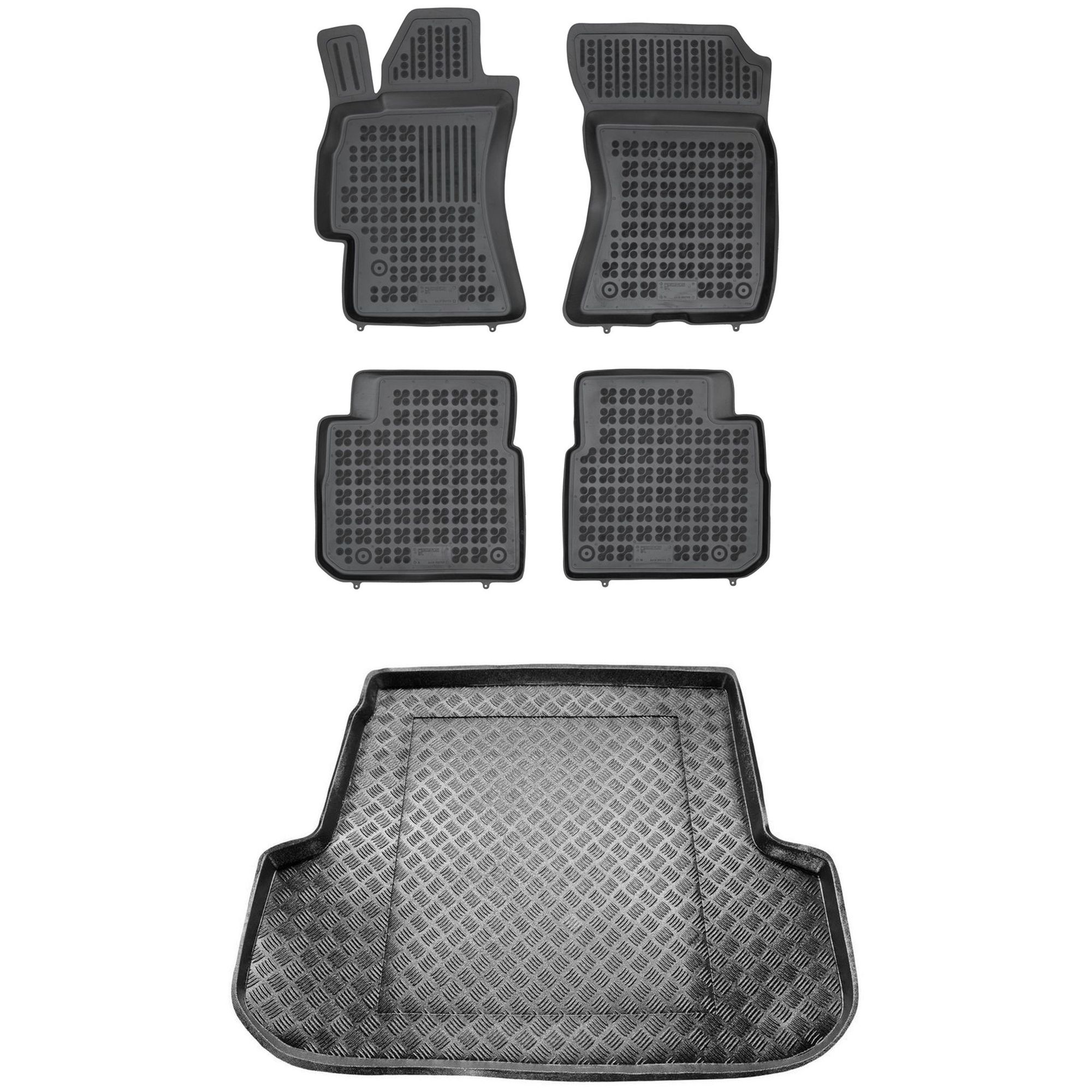 Sada černých koberců plastová podložka Subaru Outback III 2003-2009