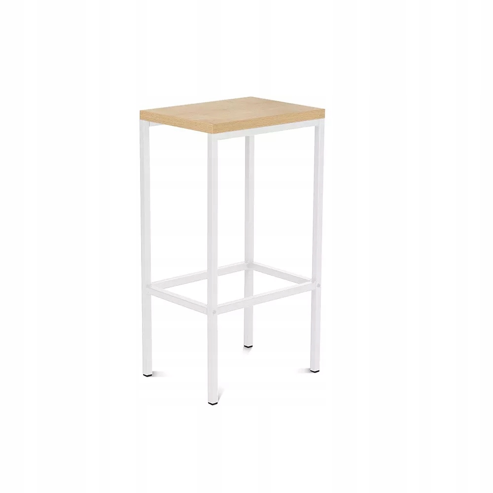 Barová stolička Rocada 959SM08, s melamínovým sedákom, biela/dub