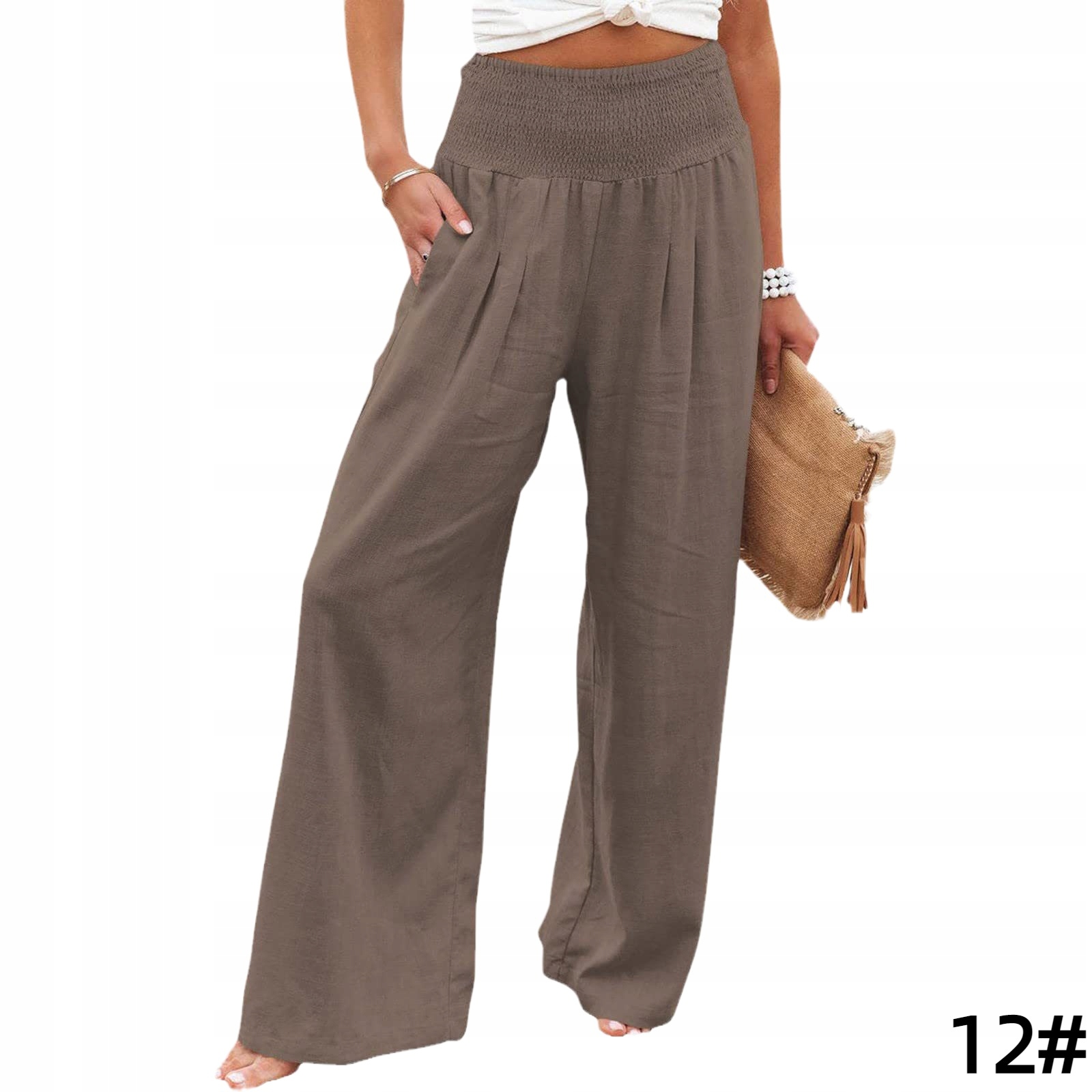 SPODNIE DAMSKIE LNIANE LUŹNE BAWEŁNIANE ZWIEWNE Kod producenta adgffsfdh