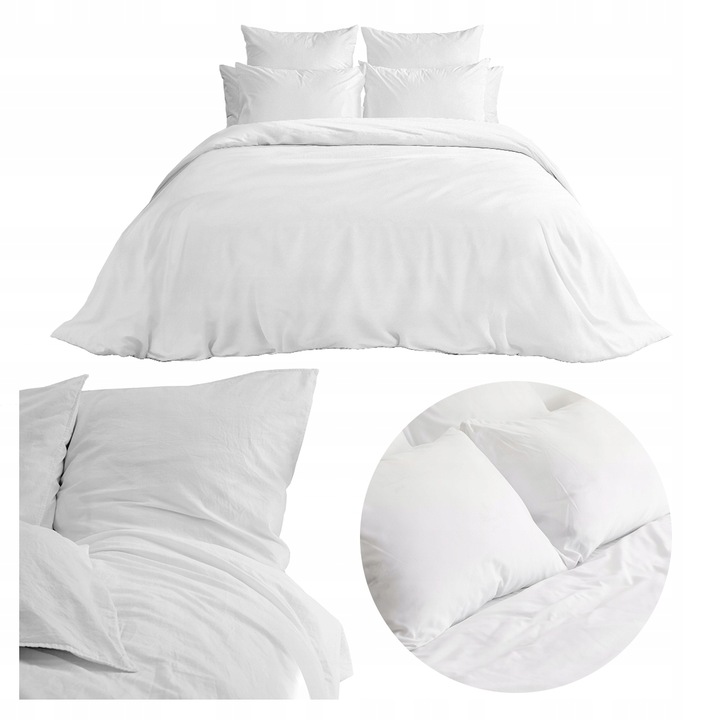 Pościel Hotelowa Bawełniana 200x220 cm, Biała Bawełna 140 gr Przyjemna