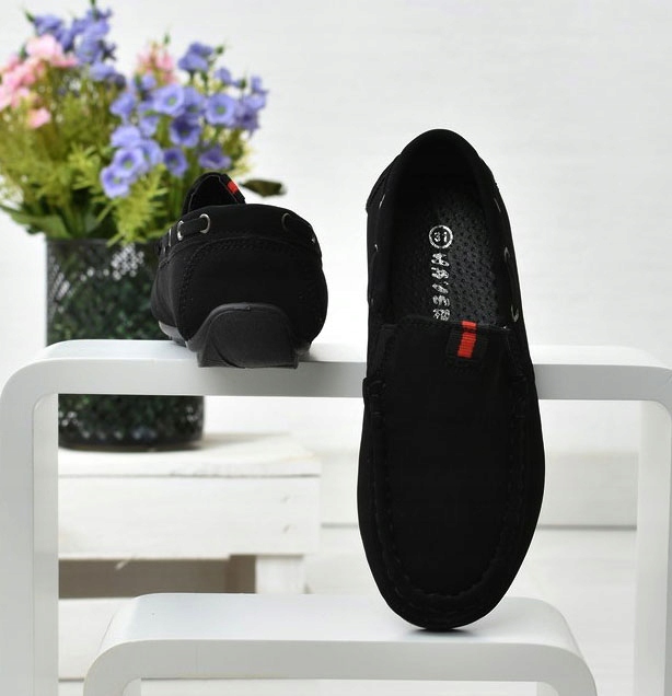 MOKASYNY Chłopięce Wyprofilowane Skóra CZARNE r37 Rozmiar (new) 37