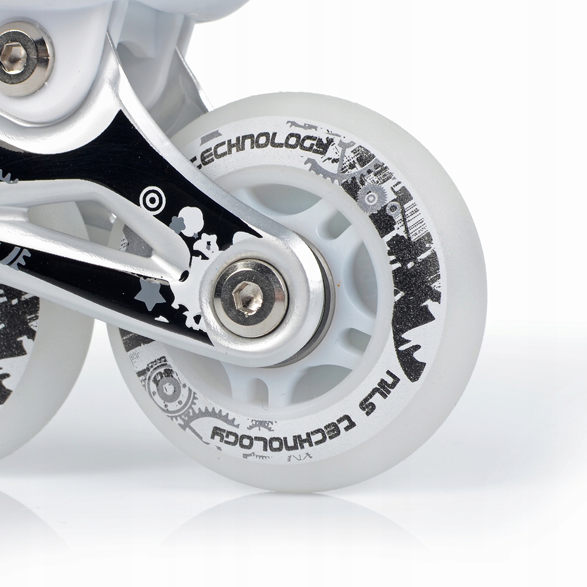 NILS ŁYŻWOROLKI 4W1 BIAŁE LED S(31-34) NH10905 ROLKI WROTKI ŁYŻWY LEDOWE Rozmiar 31-34