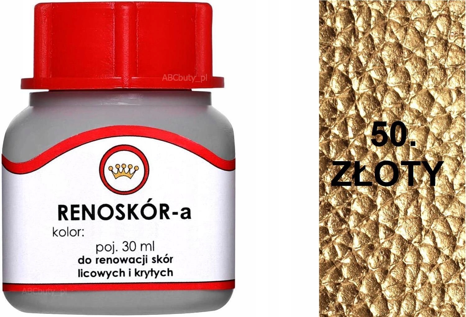 G10-01 ZŁOTY 50 RENOSKÓR FARBA DO BUTÓW WILBRA DO SKÓRY LICOWEJ LAKIER 25ml