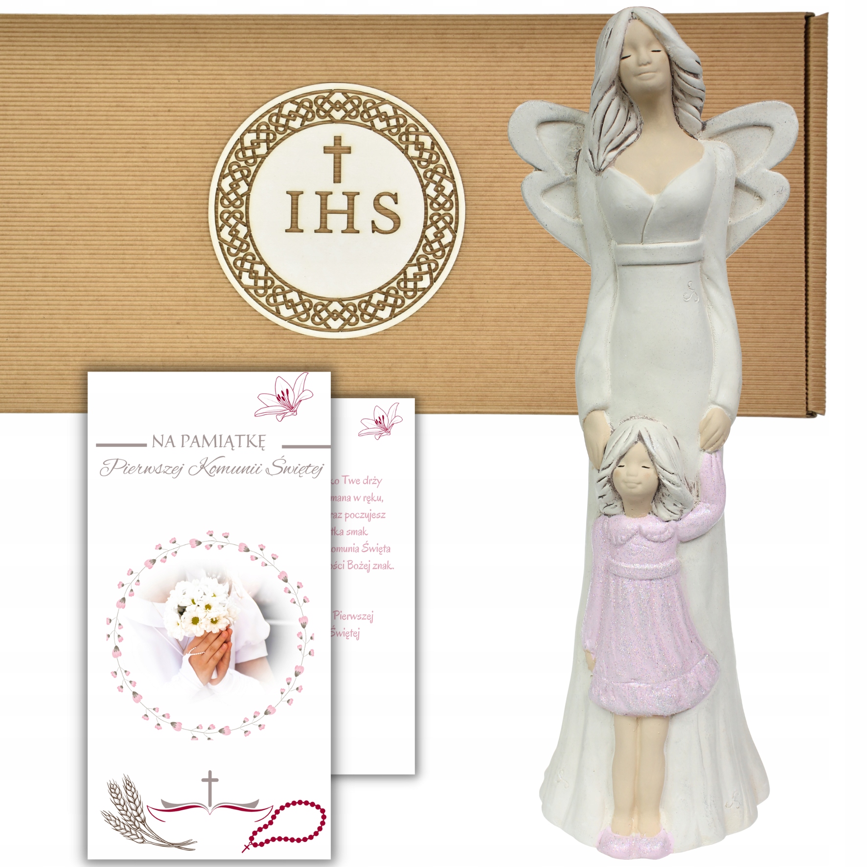 

Pamiątka Komunia Święta Anioł Figurka Zestaw