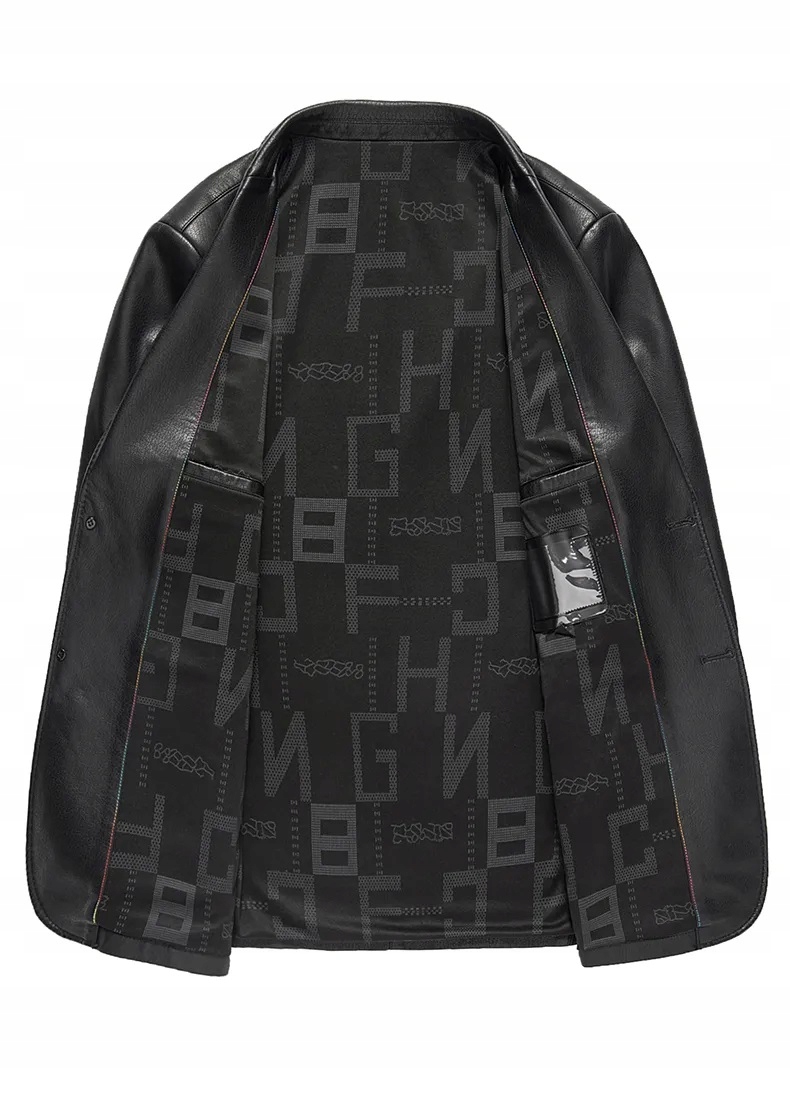 MODNA MĘSKA SKÓRZANA MARYNARKA DO JEANSÓW CASUAL Z OWCZEJ SKÓRY Marka bez marki