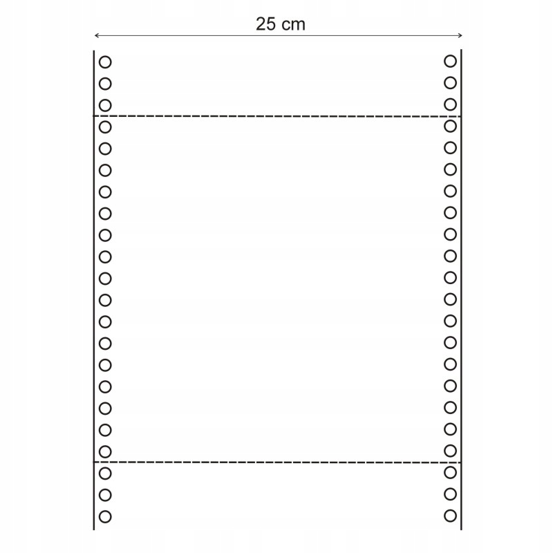 Tabelační skládaný traktorový papír pro jehličkové tiskárny 25 cm 1+1 kopie