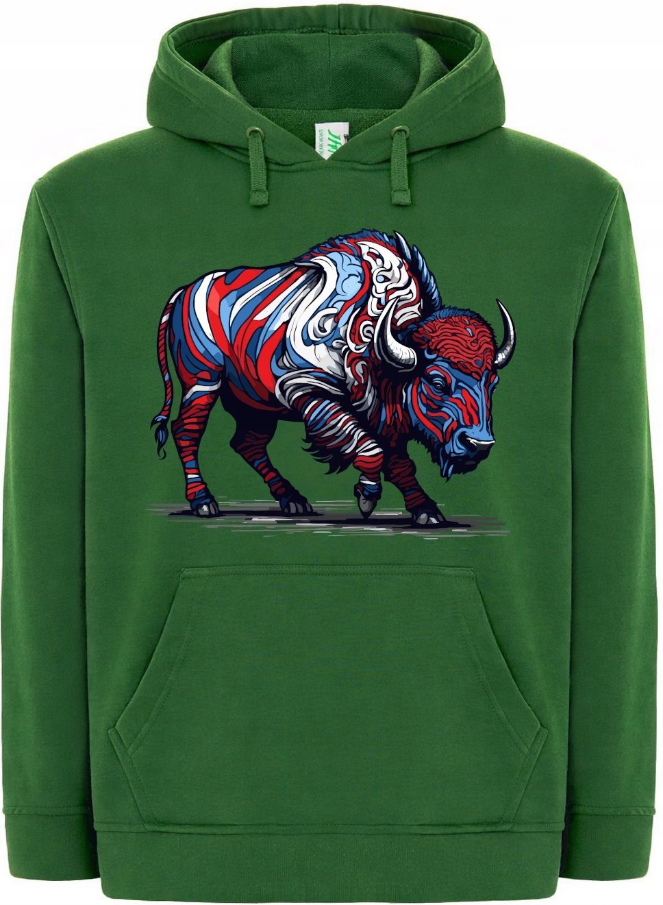 Mikina s kapucí Barevný Bizon Módní potisk vel. 3XL