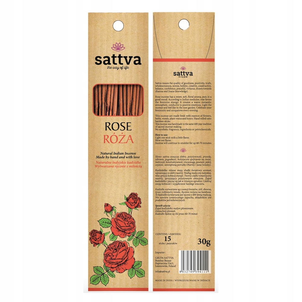 Kadzidełka Sattva Rose 30 g