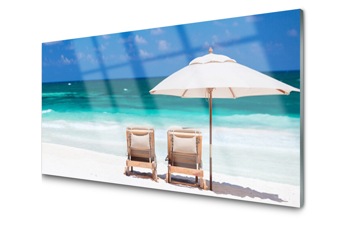 

Panel szklany dekoracyjny Plaża Parasol 100x50