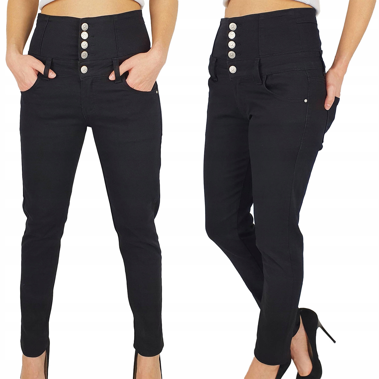 

#damskie Spodnie Jeans Modelujące Wysoki Stan