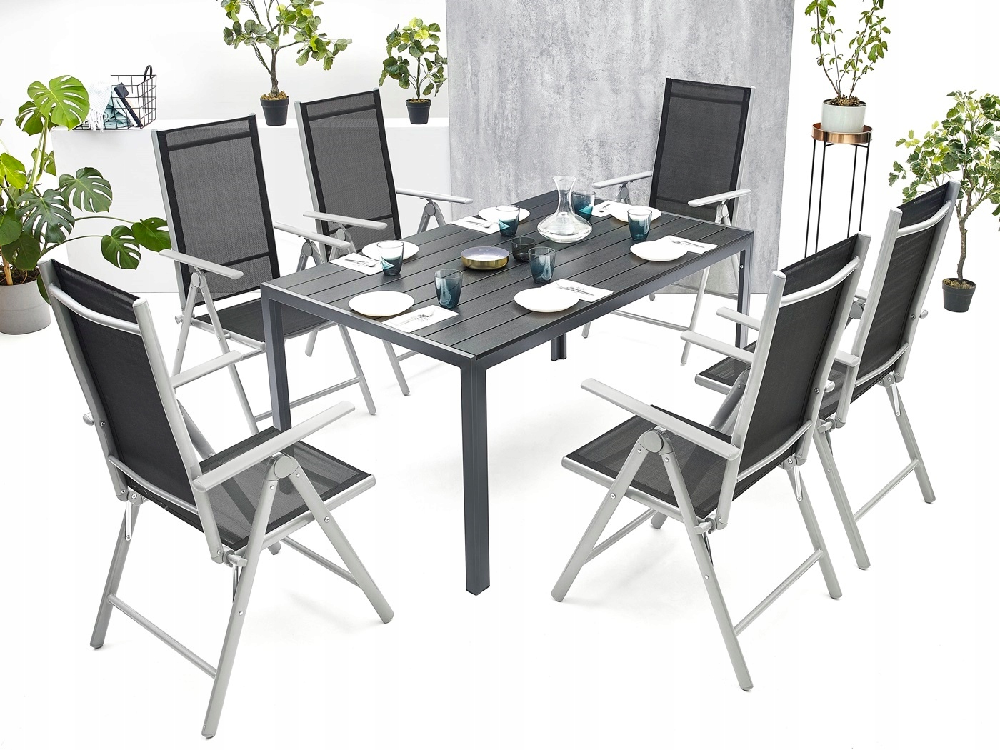 MEBLE OGRODOWE ZESTAW STÓŁ 6+1 NA TARAS BALKON