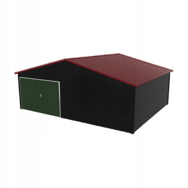 Plechová garáž 7x5.5 m jednopolohová, dvoupolohová, černá