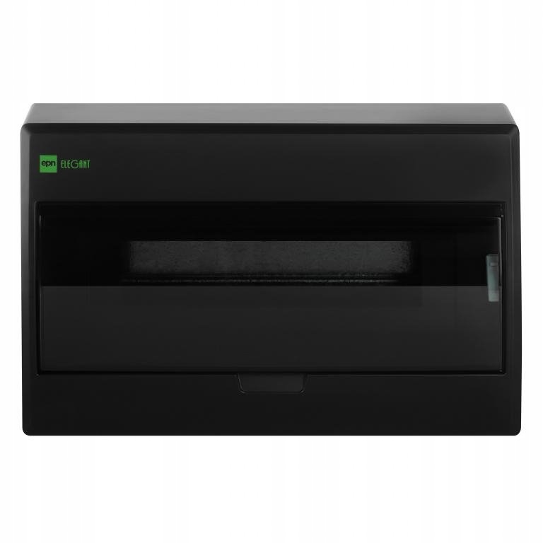 Rozdzielnica n/t elektryczna Elegant 1x12 Pe+n kolor czarny mat 2423-09