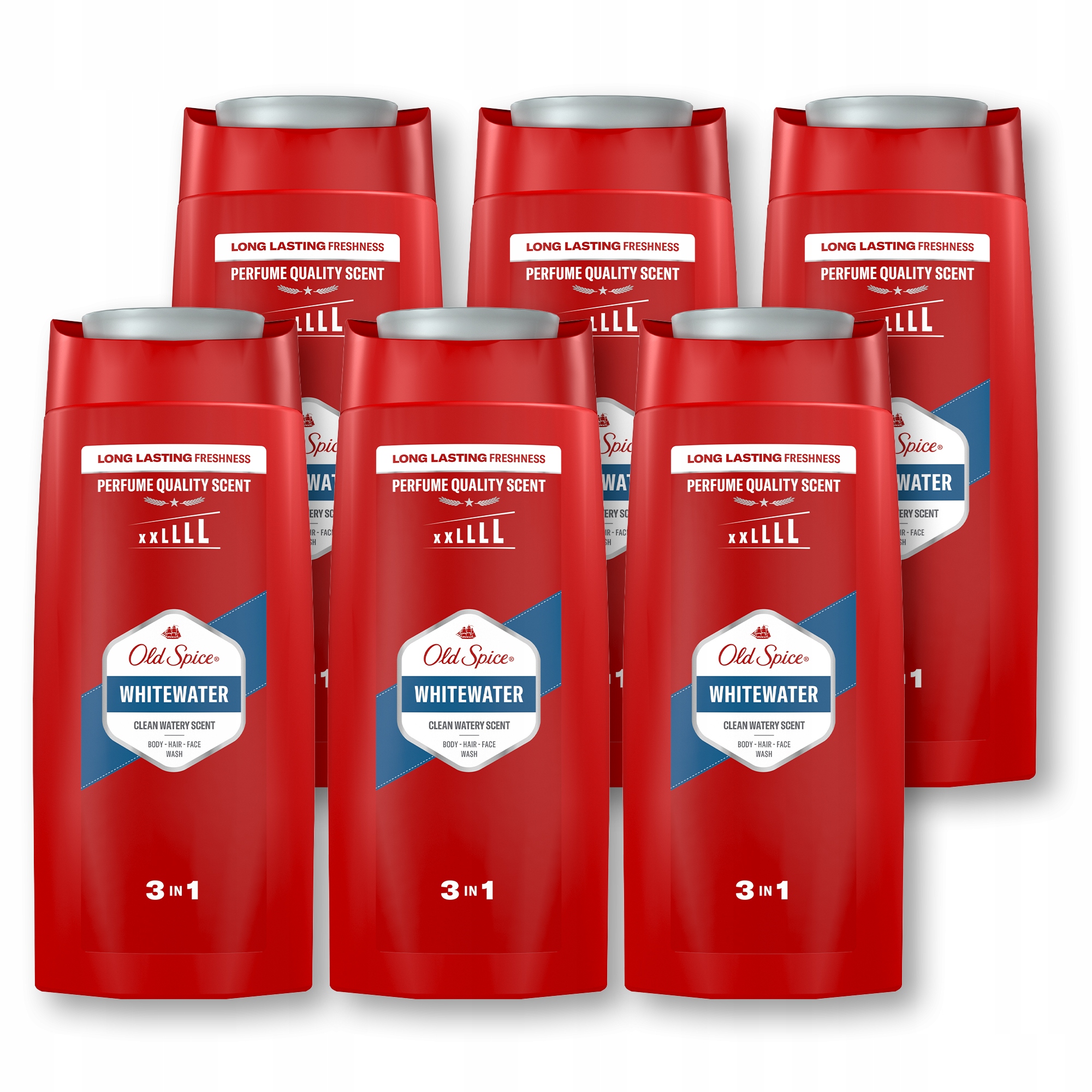 Old Spice Whitewater Żel męski pod prysznic i szampon 3w1, 6 x 675 ml