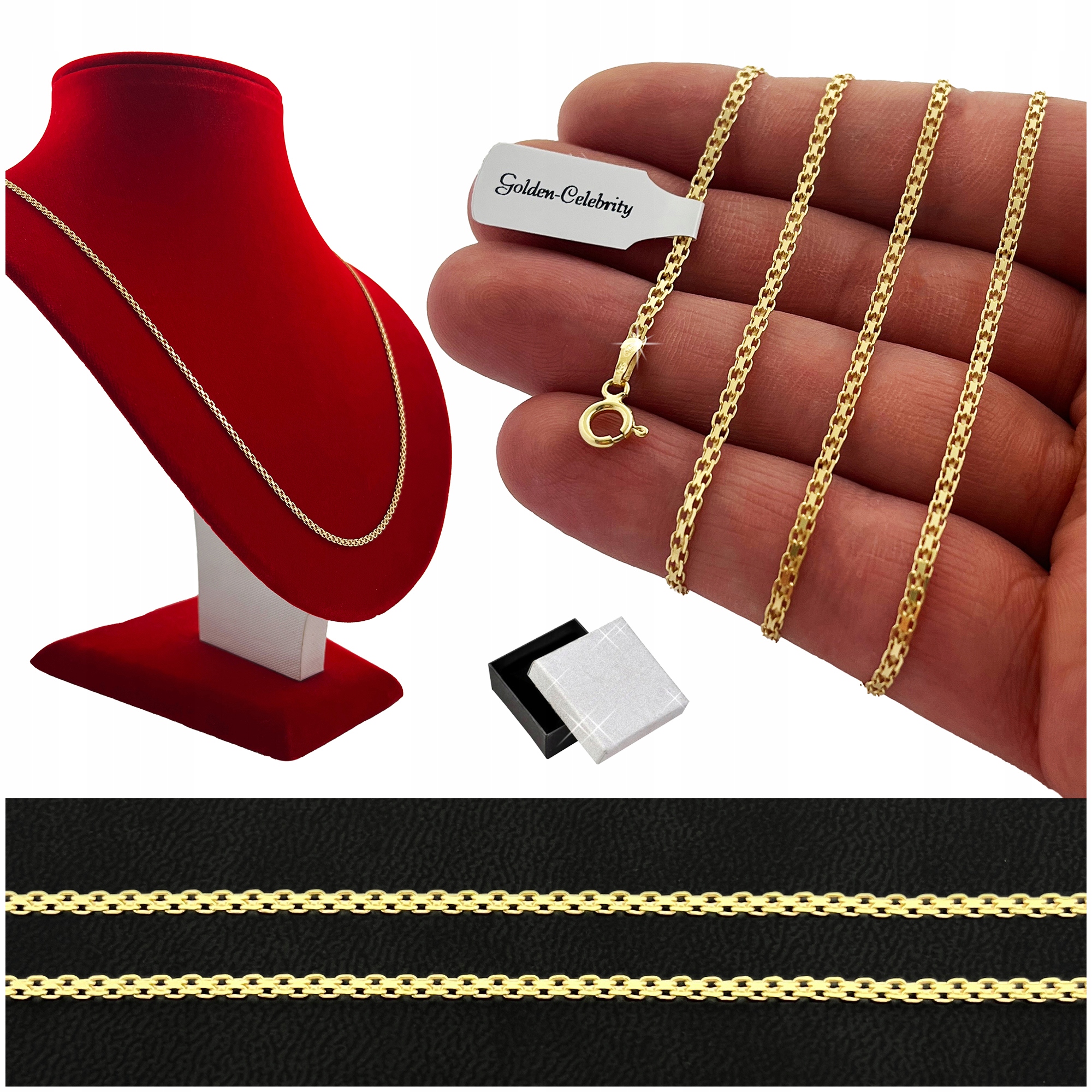 Dámské Pozlacené Šperky Řetízek Náhrdelník Vazba Bismark 65 CM 2 MM 925