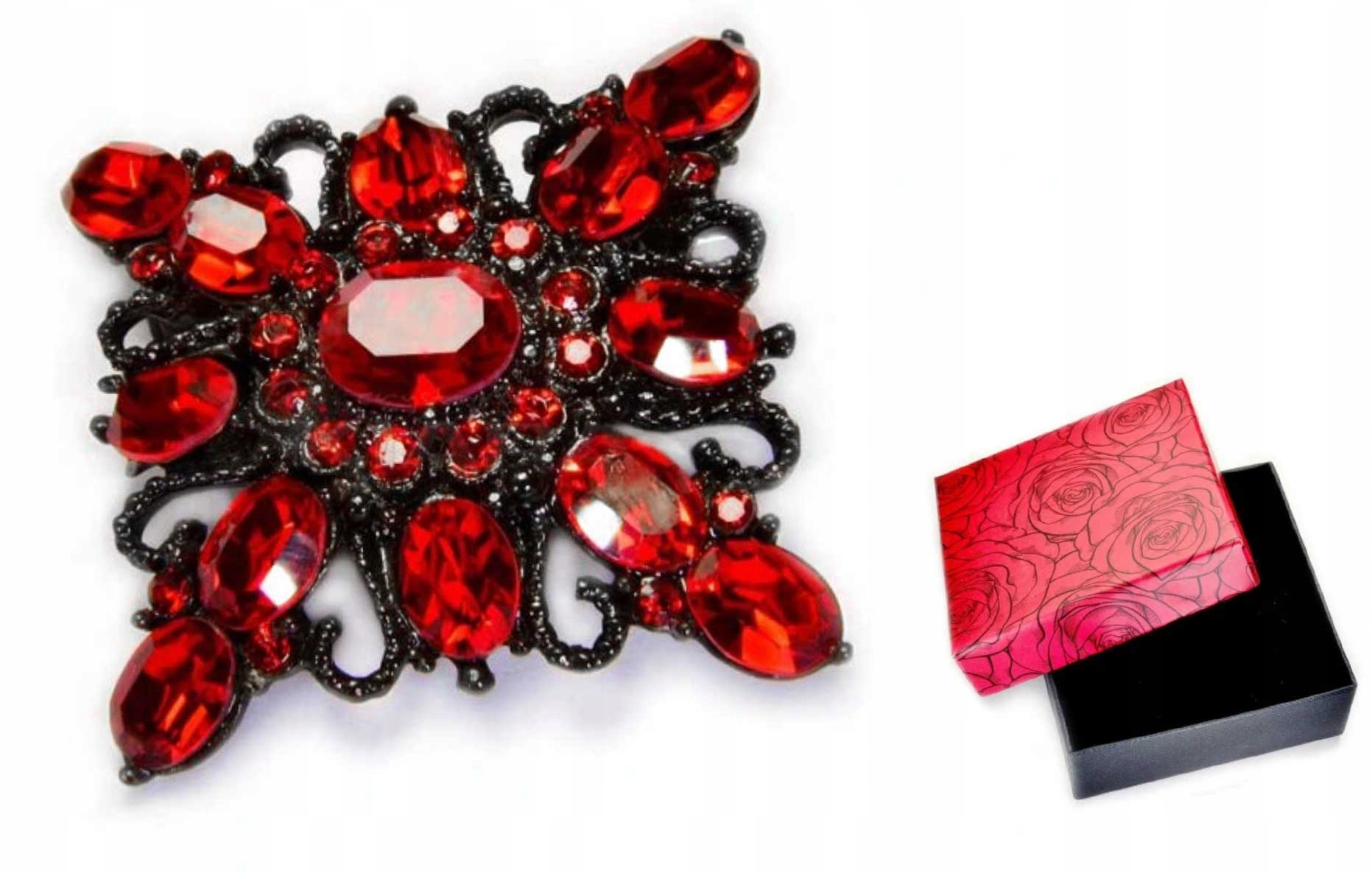 

Broszka Czerwona Jablonex Czeska Prezent Swarovski