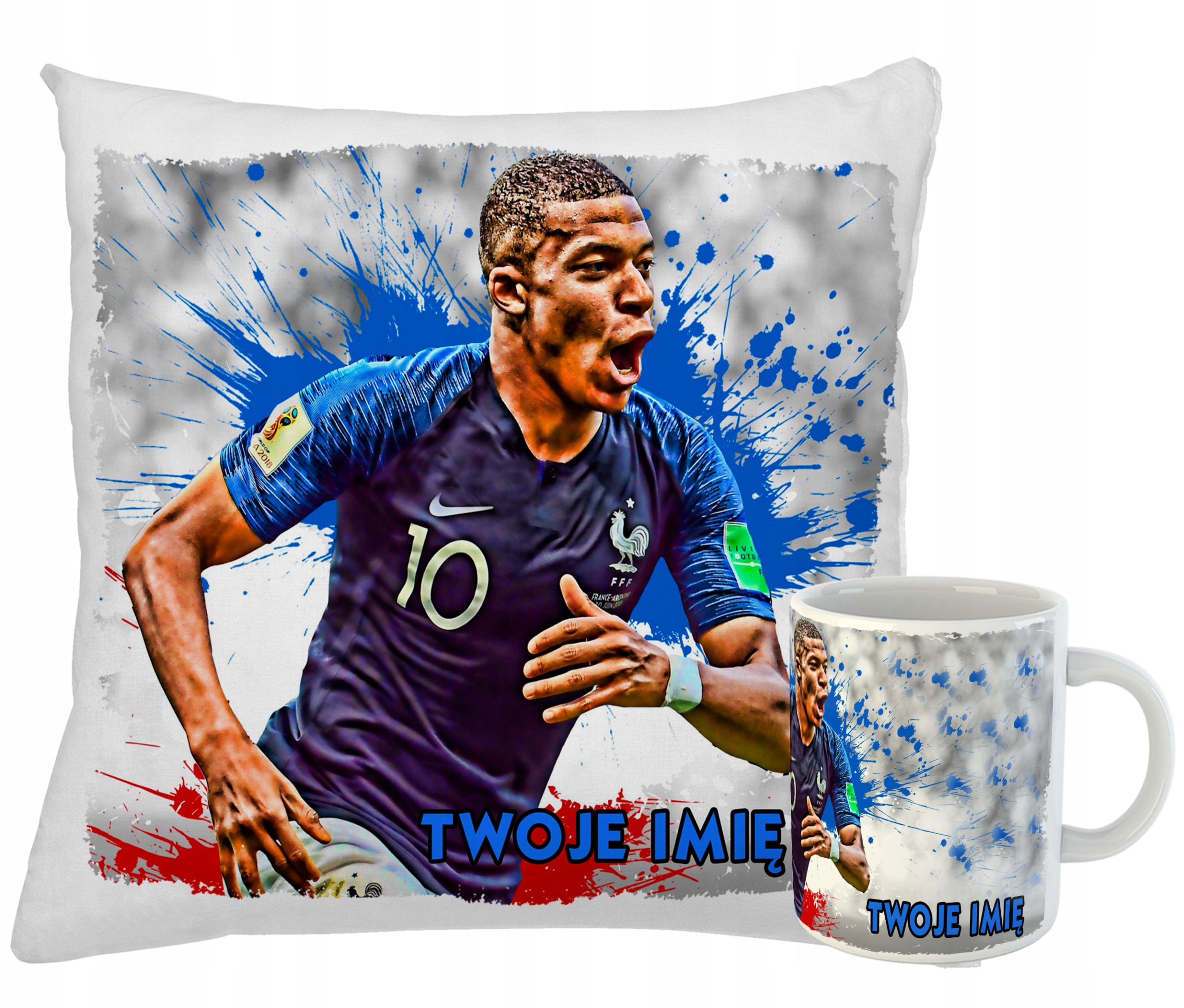 

zestaw KYLIANa Mbappe Kubek Poduszka różne