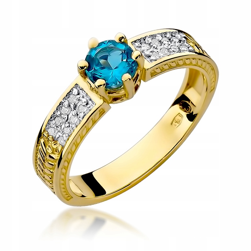 

Złoty Pierścionek Zaręczynowy 585 Topaz 0,50 ct