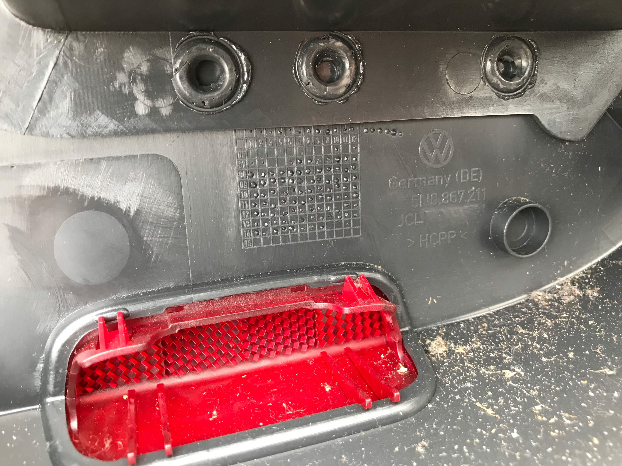side door left rear part VW TIGUAN 5N0867211
