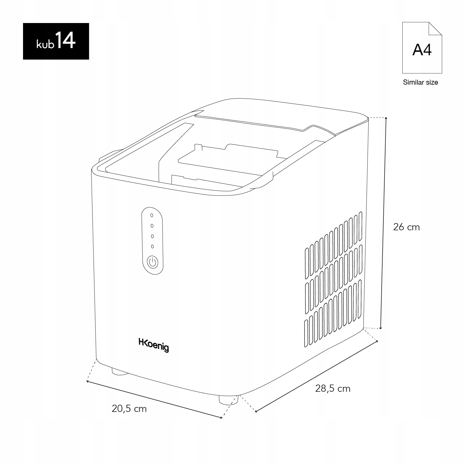 HKOENIG Maszyna Do Kostek Lodu Kompaktowa Elektryczna Cicha — miniatura 8