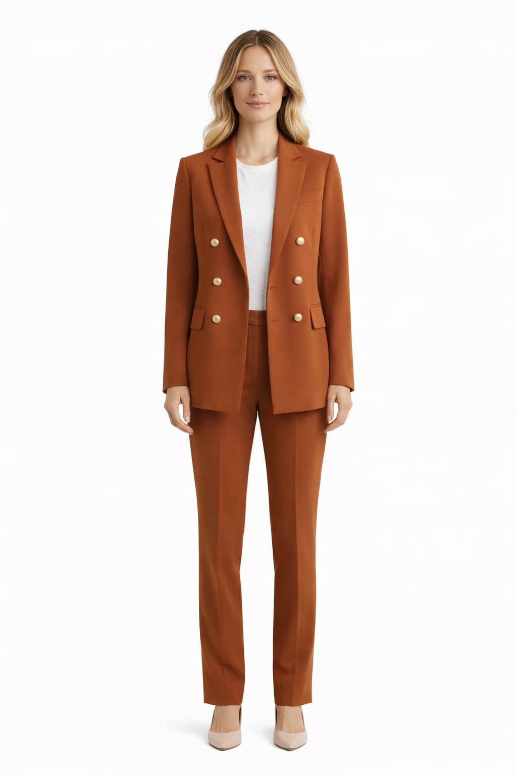 Dvouřadý Sako S Klopami V Hnědé Barvě M 1I4A