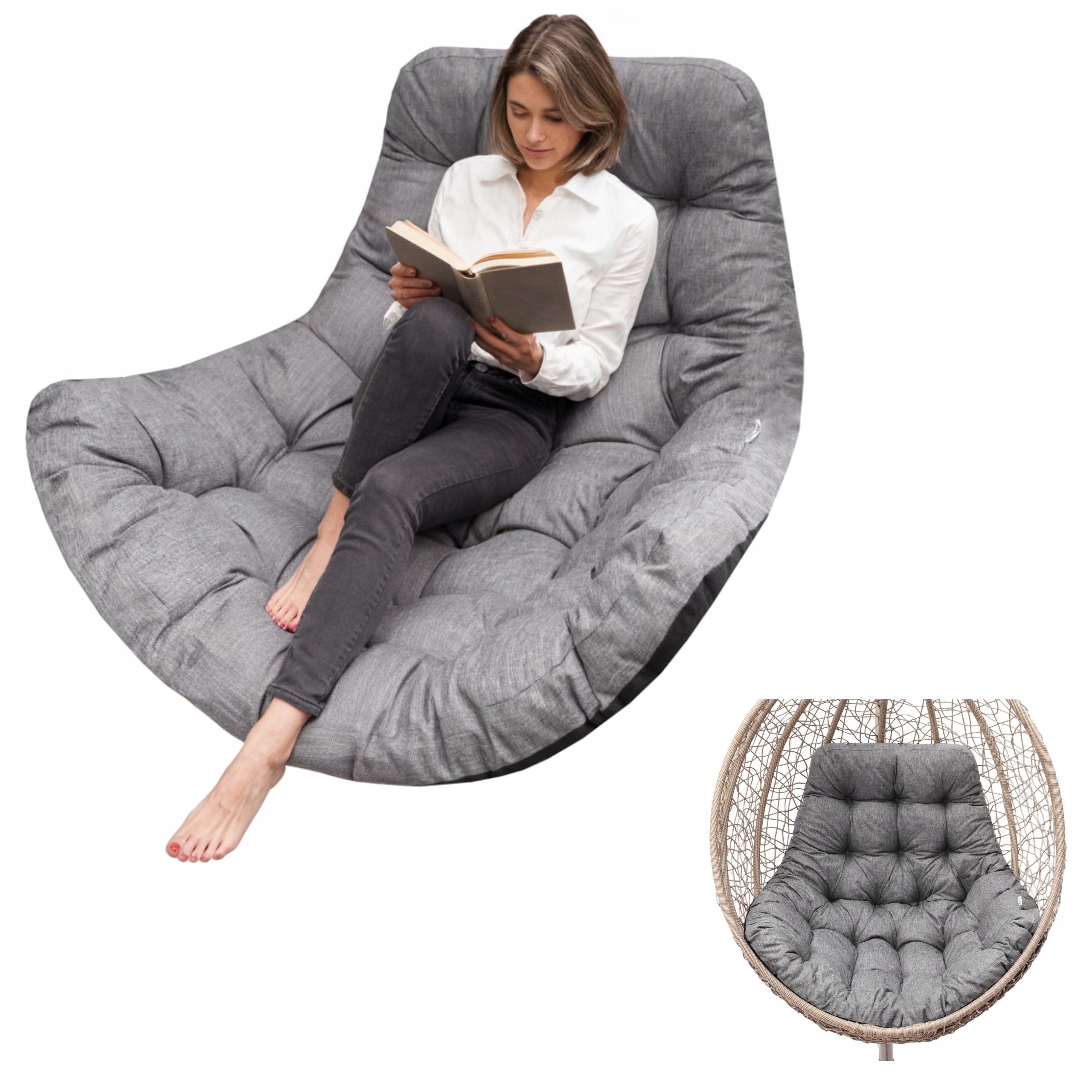 Vankúš na záhradnú hojdačku Vodotesný vankúš na kreslo Kokon 120 x 100 cm