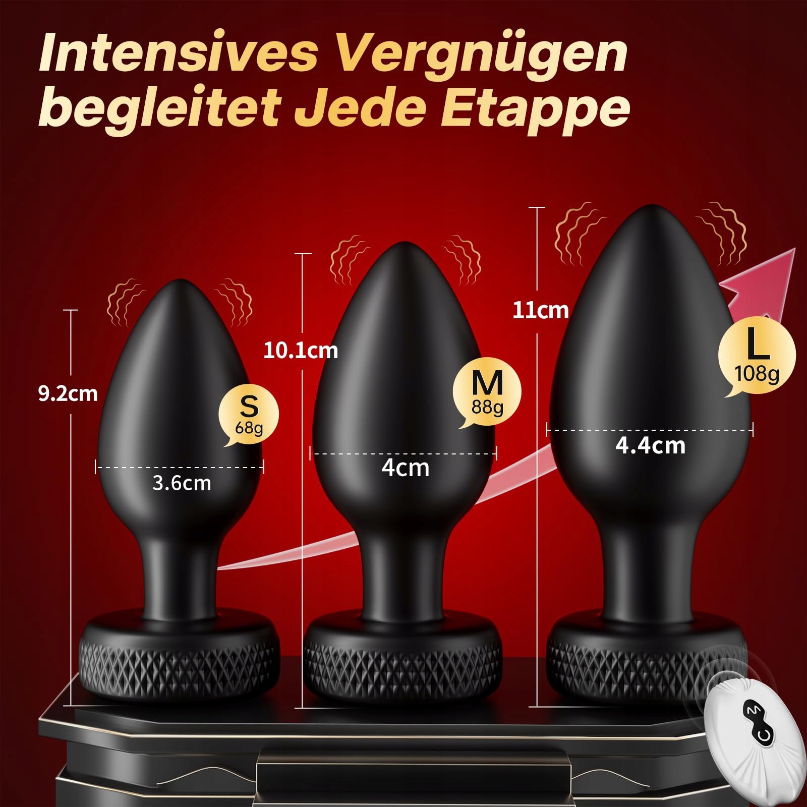 ANALPLUG Zestaw 4 Wibratory Zdalne Sterowanie Prostata Analduszka — miniatura 3