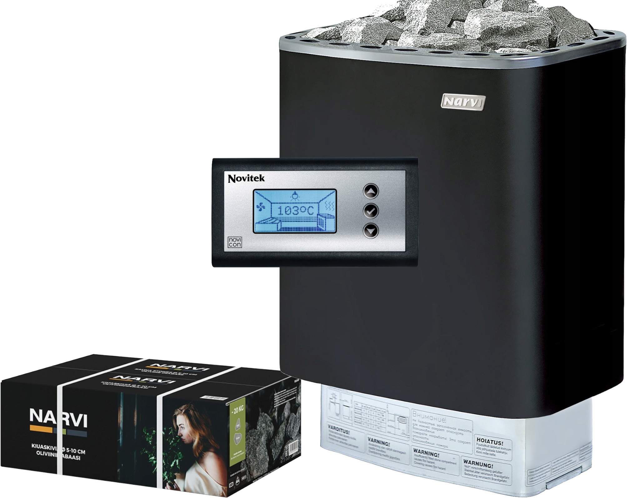 

Piec do sauny Narvi Nme 9 kW sterownik kamienie C