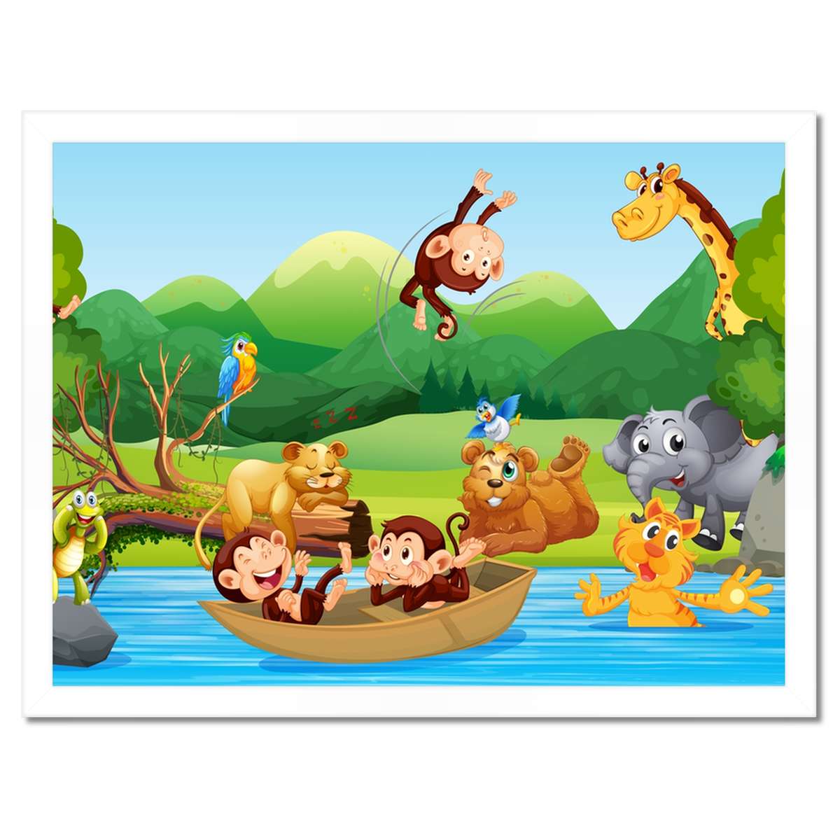 Plakáty v rámu 40x30 Džungle Vzor pro děti