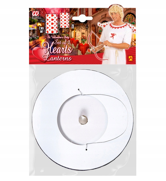 LAMPION PAPIEROWY LATARENKA CZERWONE SERCA 2 SZT. 28 CM WALENTYNKI Marka Widmann