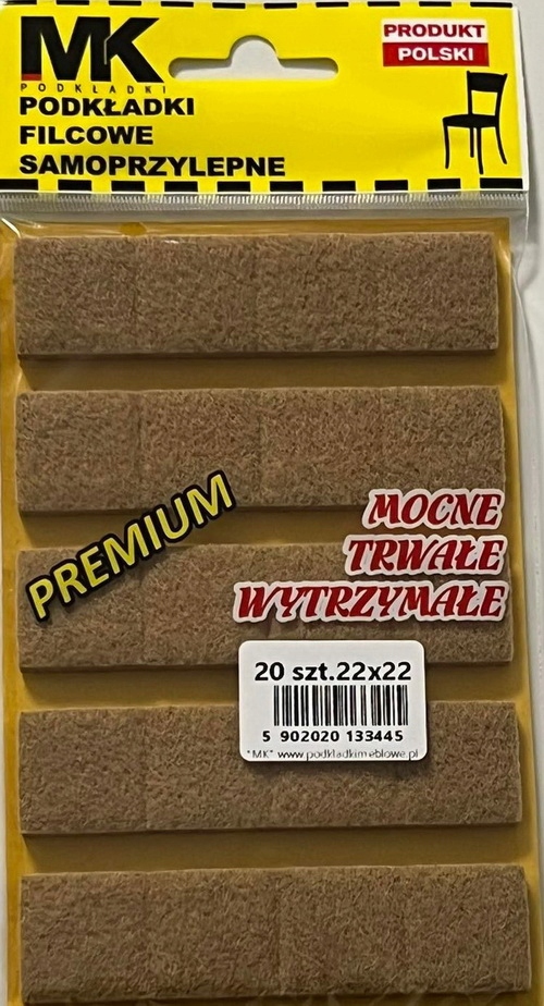 

Podkładki Filcowe Premium 22X22 Brąz