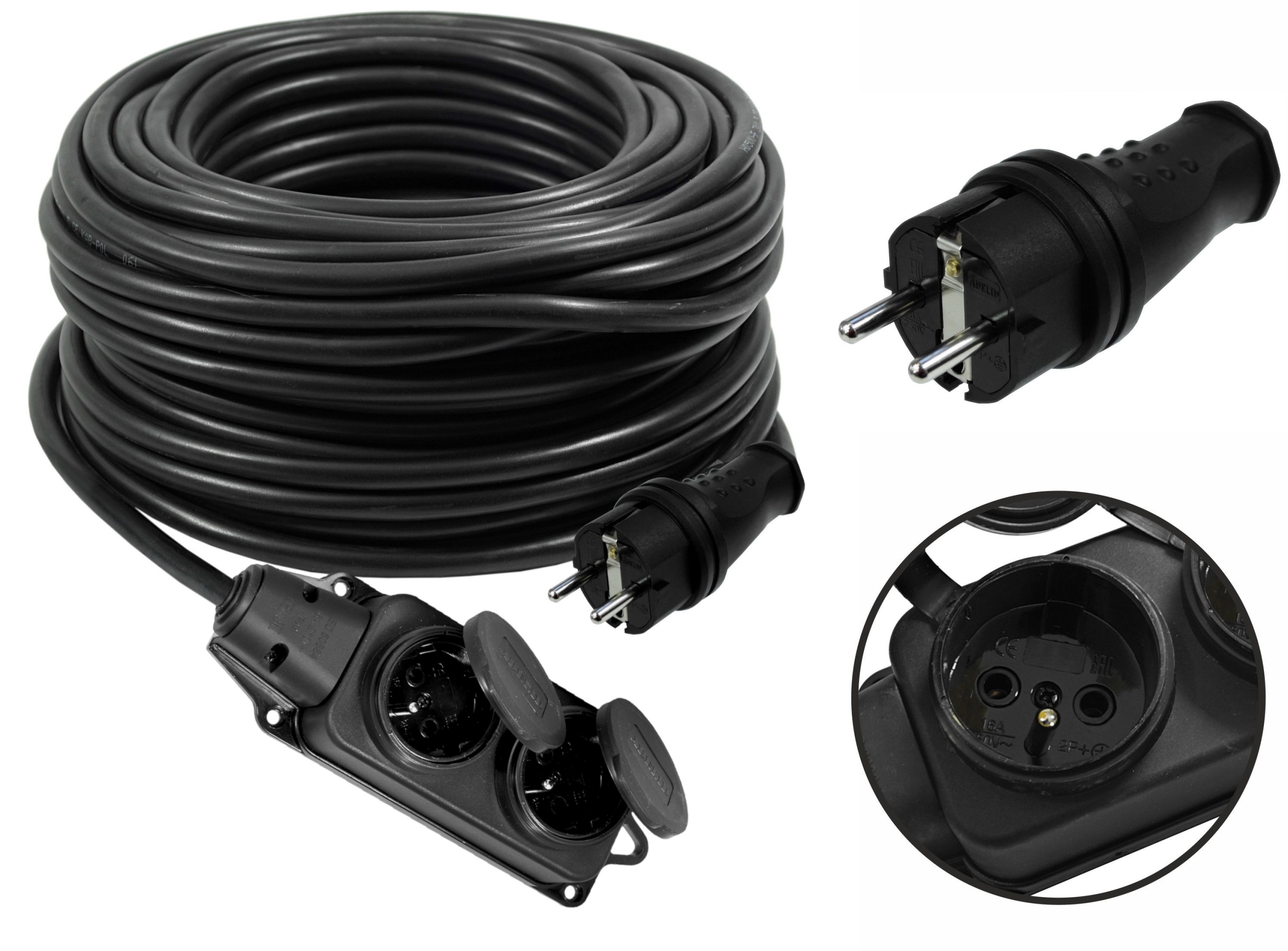 

Przedłużacz Gumowy Z Klapką 25m Ow 3X1,5 Dwójnik