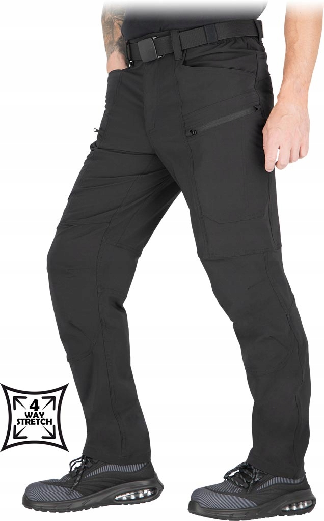 Spodnie robocze elastyczne stretch wyprofilowane gumka w pasie Rambler