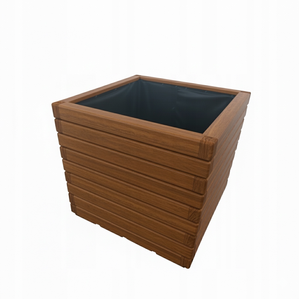 Drevený záhradný kvetináč Veľký 50/50/50 cm Tek do Palmy Juki Ihličnanov