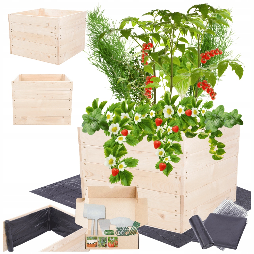 Vyvýšený záhon zeleninová zahrada dřevěný truhlík pařeniště květináč 45x80x80