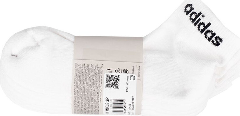 SKARPETY ADIDAS LINEAR ANKLE CUSHIONED 3 PARY BIAŁE rozm 46-48 Rozmiar 46-49