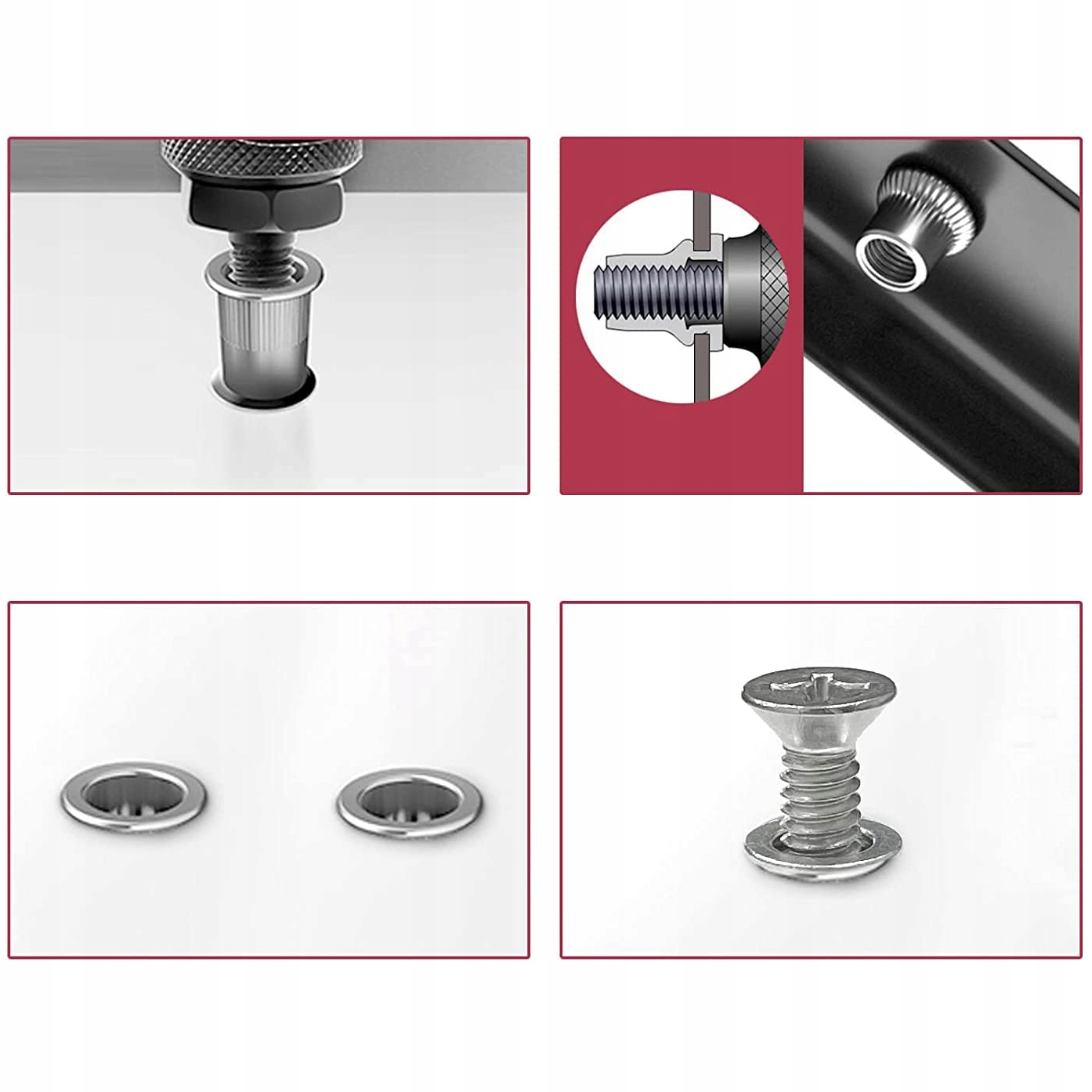 M5 NITONAKRĘTKA NITONAKRĘTKI WALCOWE 50SZT 0,5-2,5 Kolor srebrny