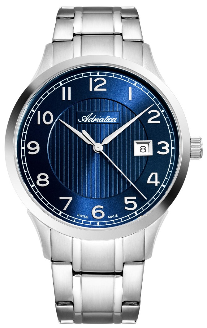 Pánské hodinky Adriatica A8316.5125Q stříbrné gravírování švýcarského typu