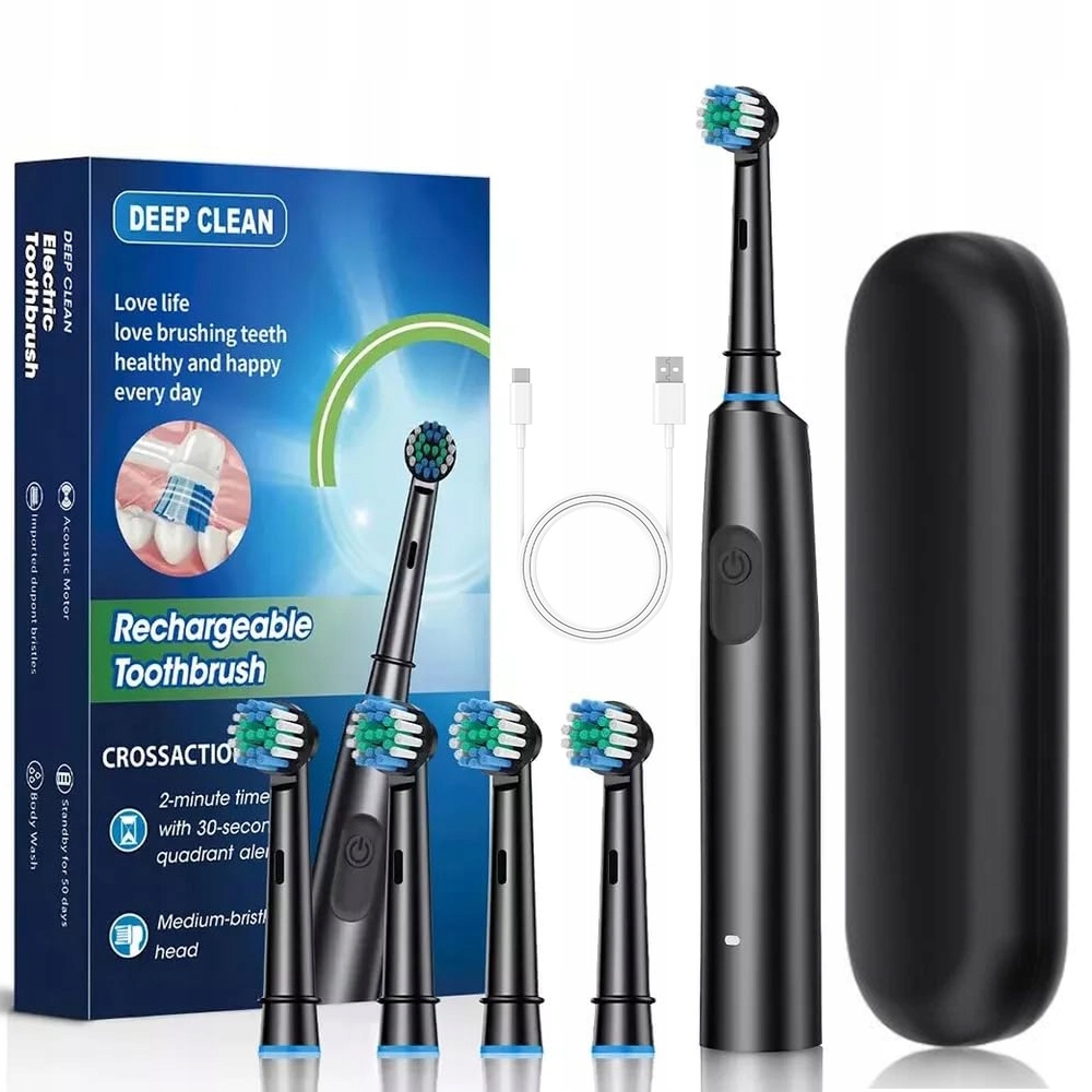 Szczoteczka Soniczna Do Zębów Zestaw Etui 8 końcówek Elektryczna