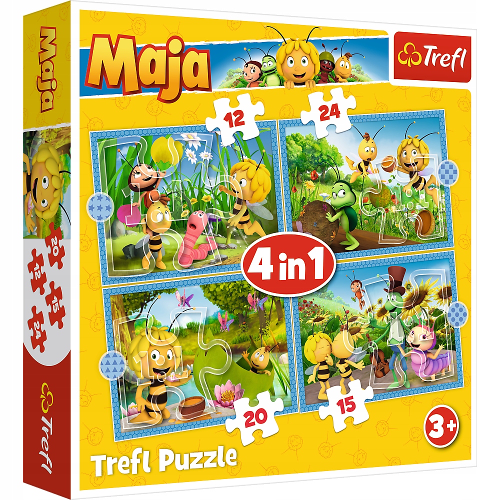 PUZZLE 4W1 UKŁADANKA DLA DZIECI PSZCZÓŁKA MAJA 71 ELEMENTÓW 3+ TREFL