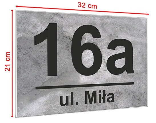 NUMER NA DOM TABLICZKA ADRESOWA NAZWISKO / ADRES | 32x21cm | WZORY | PCV Szerokość produktu 32 cm