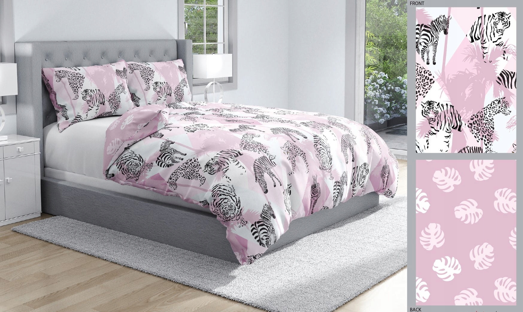 

Pościel Bawełniana 160x200 Zwierzęta Różowe Tło