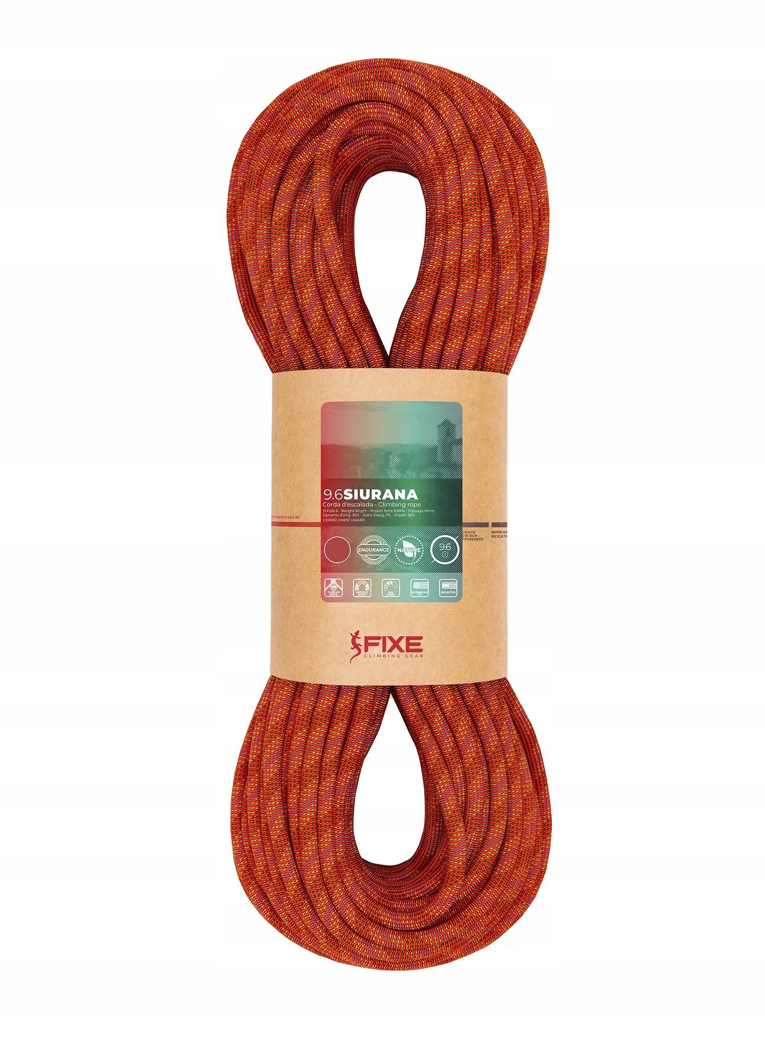 Dynamické lano Fixe Climbing Siurana 9,6 80 m – červené