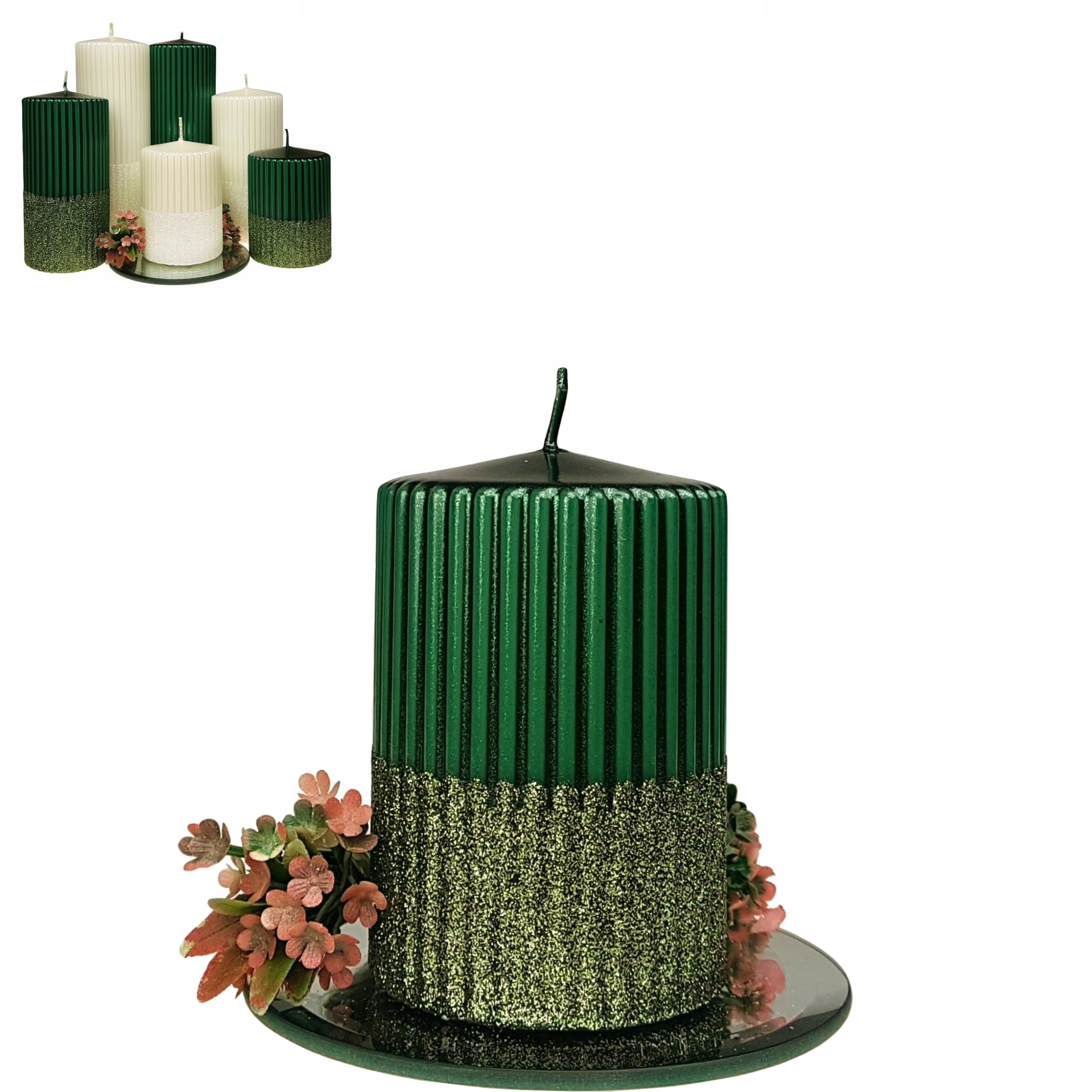 

Świeca Ryflowana Brokatti -100/70 Butelkowa Zieleń