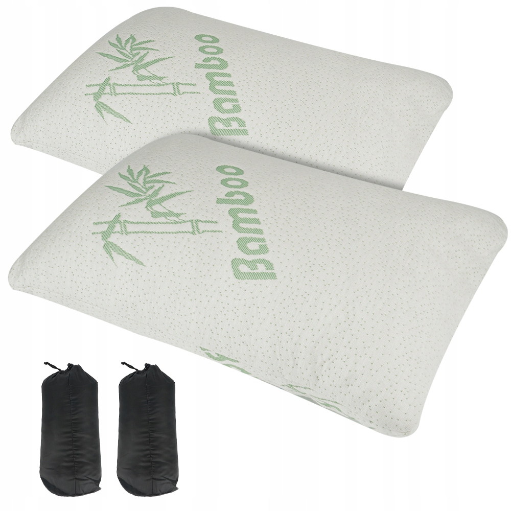 Dvojbalení Polštář z paměťové pěny s odnímatelným potahem z bambusového vlákna