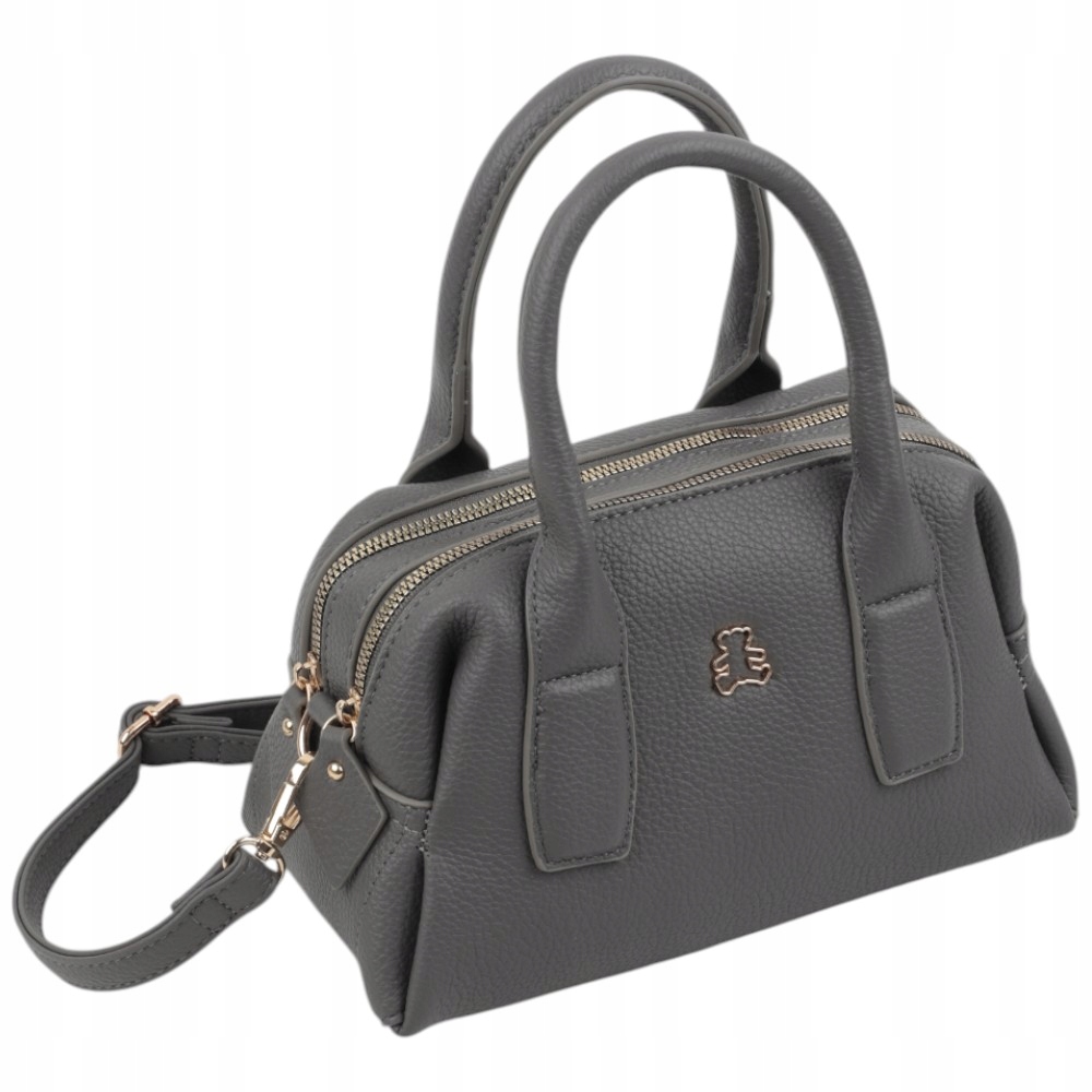 TOREBKA DAMSKA NA RAMIĘ LISTONOSZKA skóra ekologiczna Szary Marka bez marki