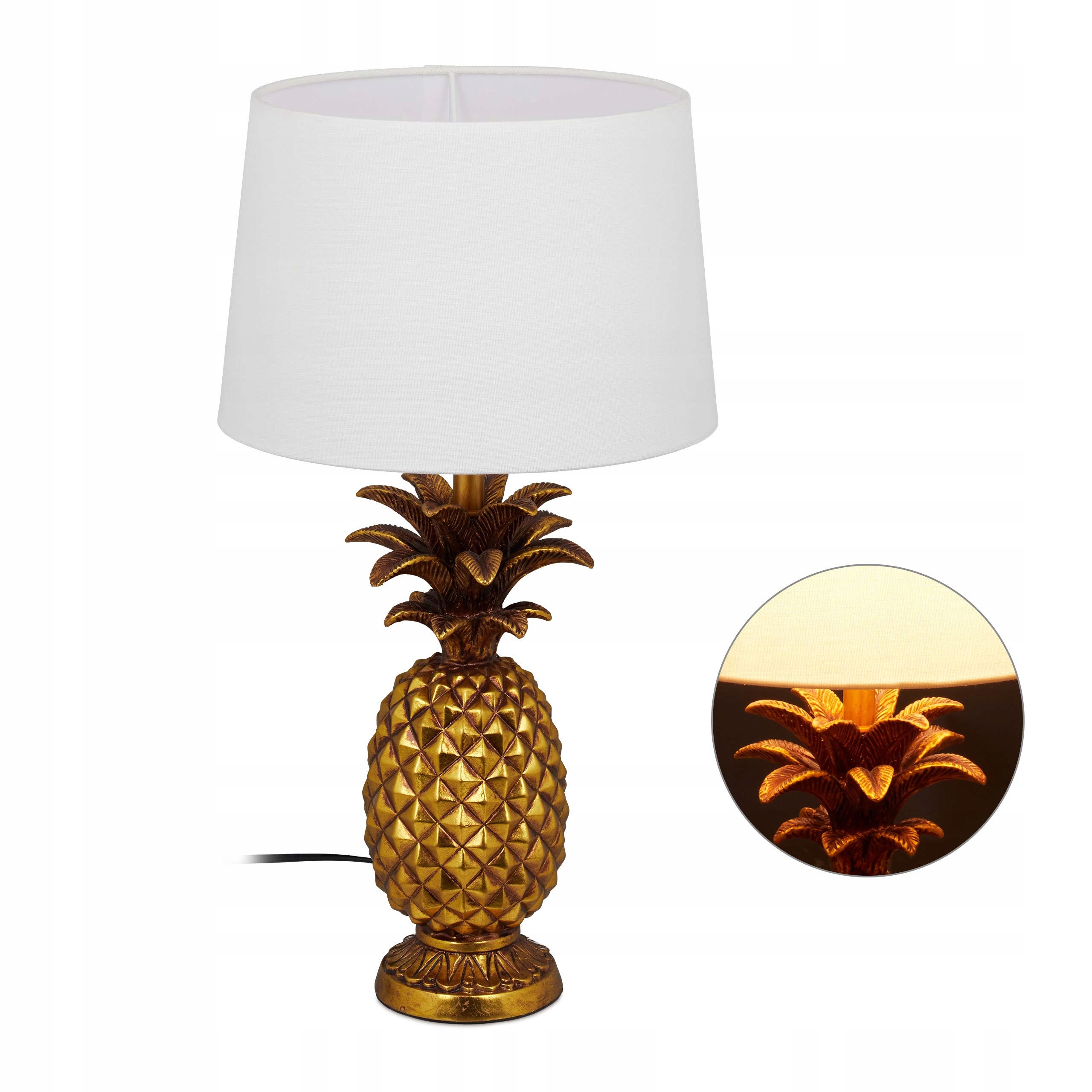 Relaxdays Stolová lampa Ananas E27 54 x 30 cm