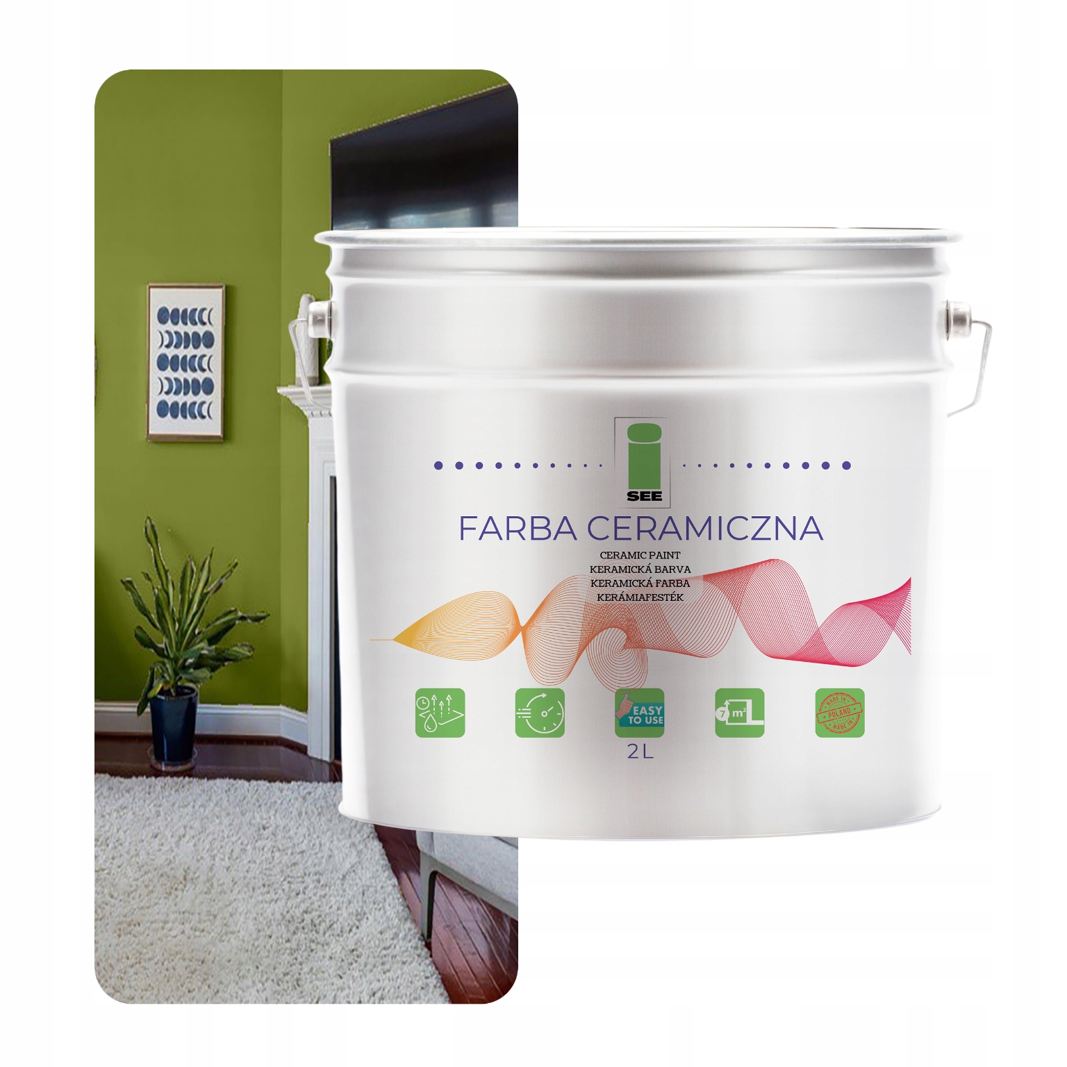Keramická Farba Na Steny Zelená Umývateľná Zelená Mach 2 L Odolná Voči Škvrnám