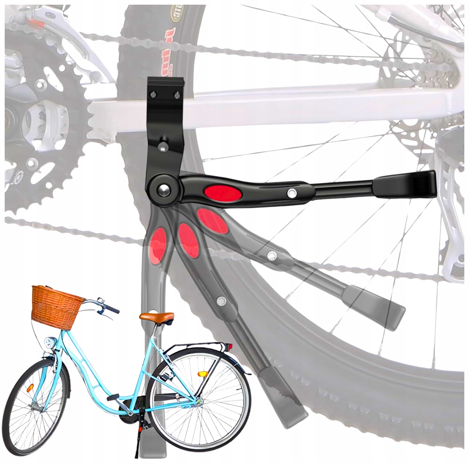 Nóżka Stopka Rowerowa Podpórka Na Rower Regulowana Aluminiowa Stabilna Tył